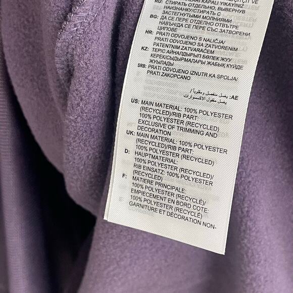 Adidas Purple Logo Print Quarter Zip Sweatshirt with Pocket Mens Size 2XL - Picture 8 of 8